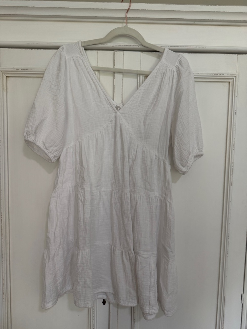 Aerie Pool to Party White V-Neck Women's Gauze Tunic Top